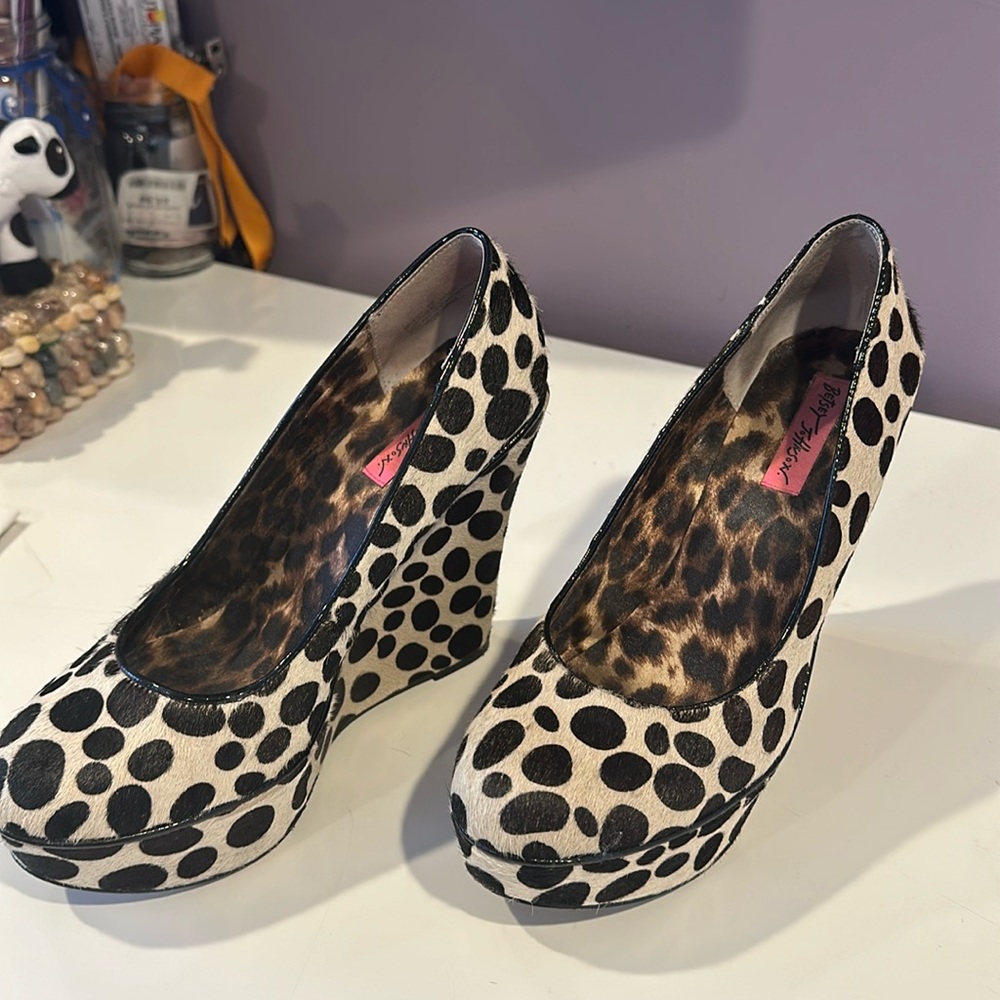 Betsey Johnson mohair wedges